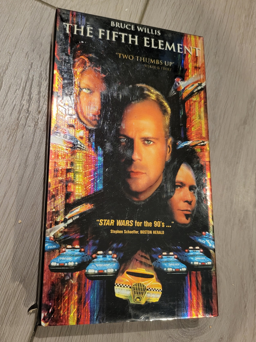 Cult-classic The Fifth Element on VHS starring Bruce Willis, Milla Jovovich